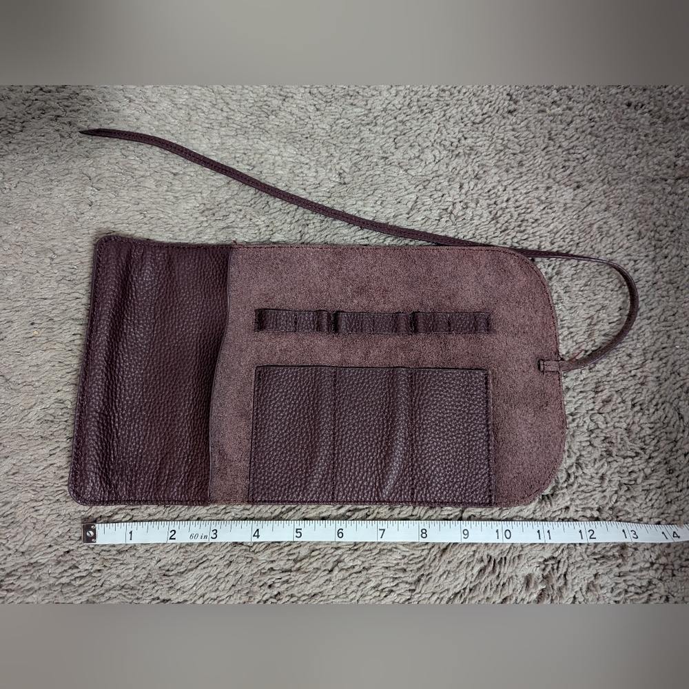 Pottery Barn Brown Leather Tech Roll Up